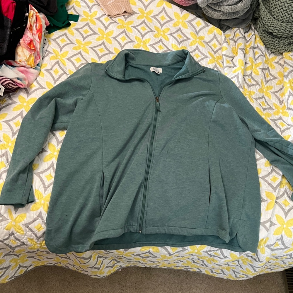 Croft & Barrow Olive Green Zip-Up